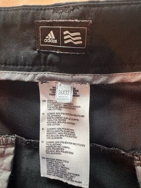 adidas Black Pants with Branded Metal Button Golf Pants 36 x 32